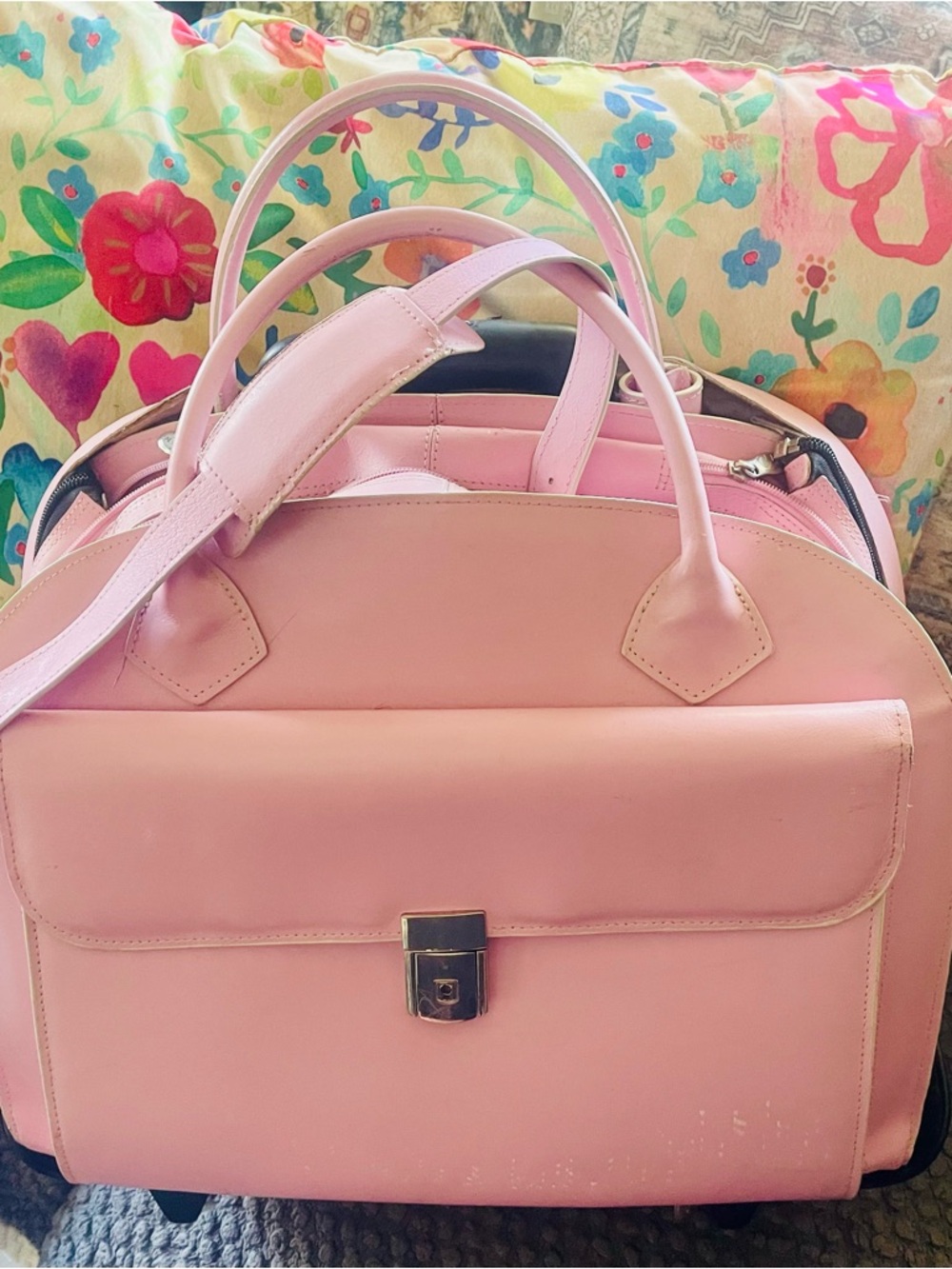 Pink Structured Laptop Satchel - Brand Not Specified